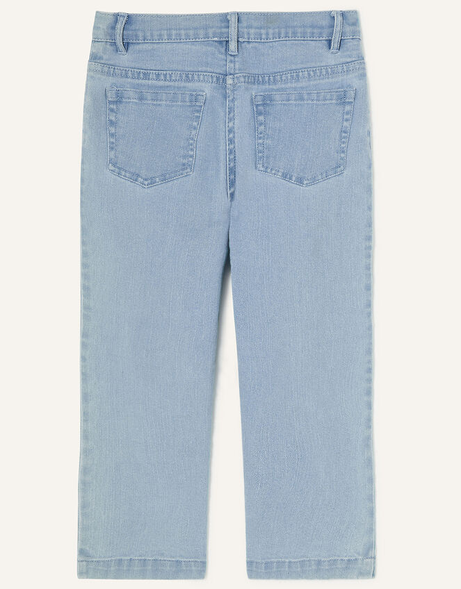 Boutique Embroidered Wide Leg Jeans, Blue (BLUE), large