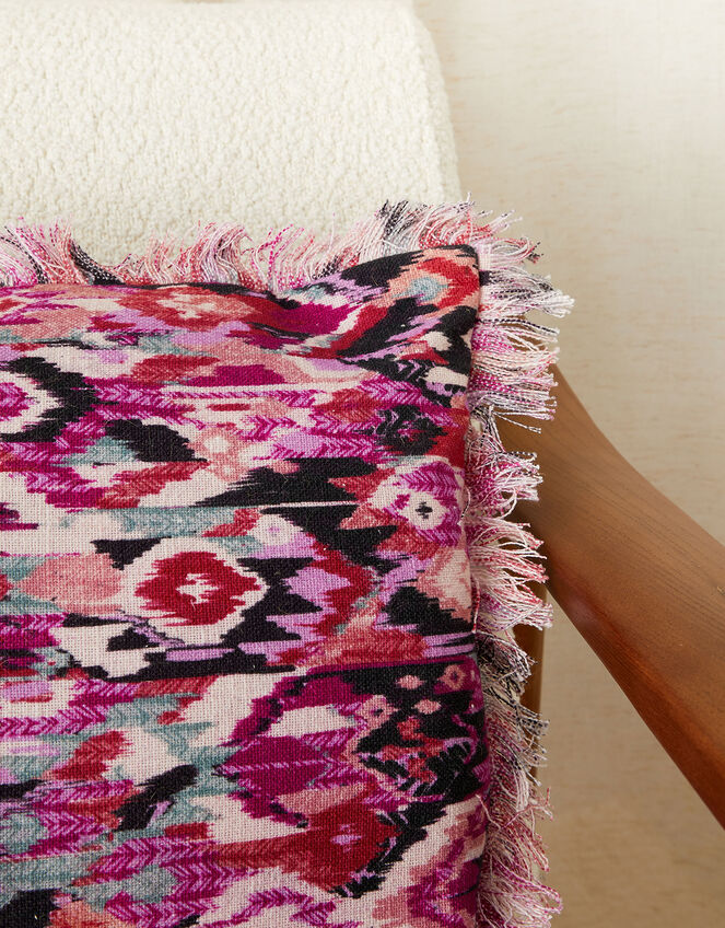 Ikat Printed Cushion in Sustainable Cotton, , large