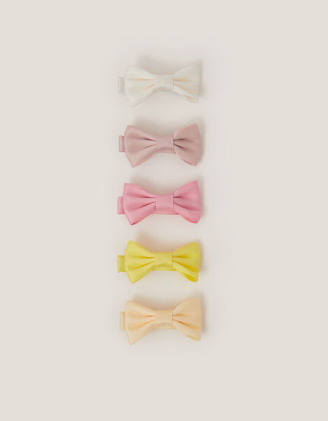 5-Pack Mini Bow Hair Clips, Yellow (YELLOW), large