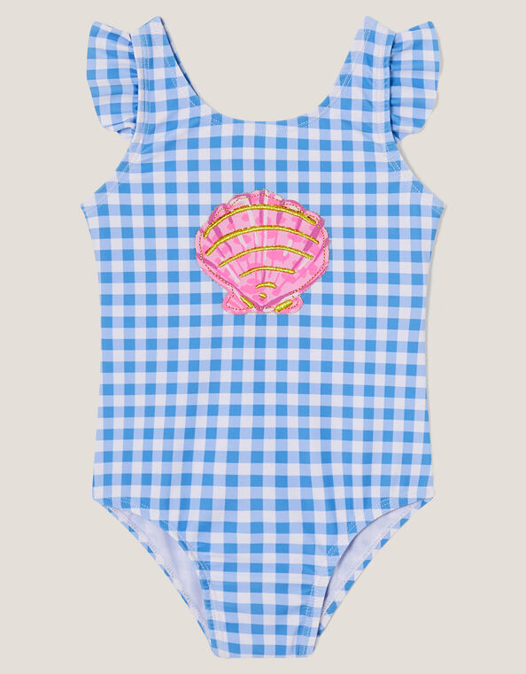 Baby Gingham Seashell Swimsuit, Multi (MULTI), large