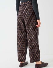 East Pheba Print Cotton Twill Trousers, Multi (DARKS MULTI), large