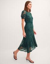 Megan Rose Lace Midi Dress, Green (DARK GREEN), large