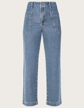 Wide Leg Cargo Jeans , Blue (DENIM BLUE), large