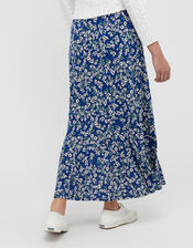 Darella Ditsy Floral Maxi Skirt, Blue (BLUE), large