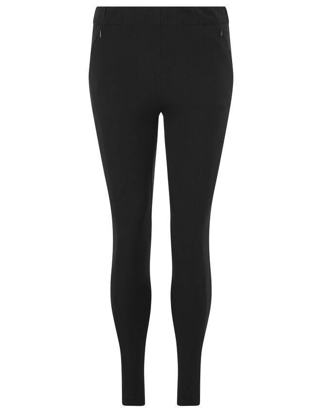 Girls’ black treggings with seams down front and back