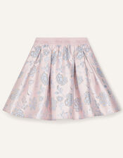 Vivien Floral Jacquard Skirt, Pink (PINK), large
