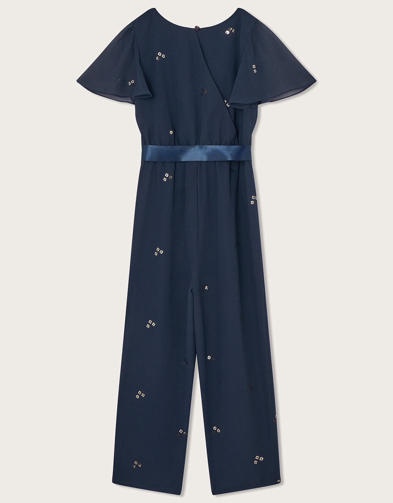 Scatter Sequin Party Jumpsuit Blue