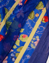 Floral Print Silk Scarf, , large