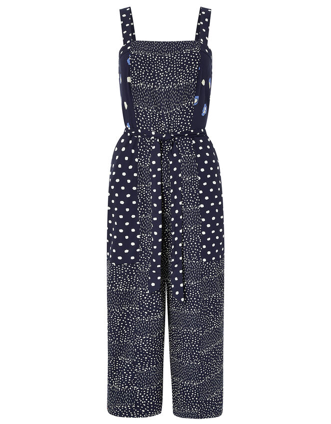 Edie Print Crop Jumpsuit, Blue (NAVY), large