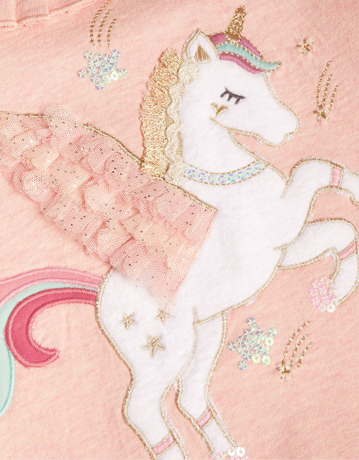 Baby Unicorn Sweat Dress and Tights Set Pink