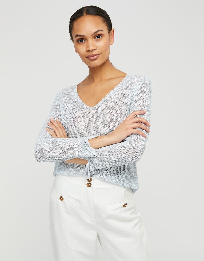 Summer Sparkle Knit Jumper, Blue (BLUE), large