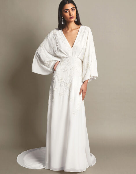 Camilla Embroidered Bridal Dress, Ivory (IVORY), large