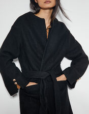 Wendy Open Front Knit Coat, Black (BLACK), large
