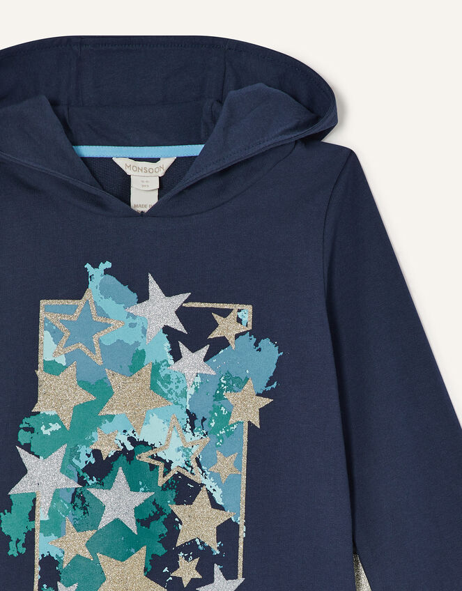 Foil Star Print Hoody and Legging Set, Blue (NAVY), large