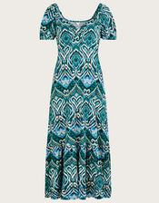 Tie Front Maxi Jersey Dress with LENZING™ ECOVERO™ , Teal (TEAL), large