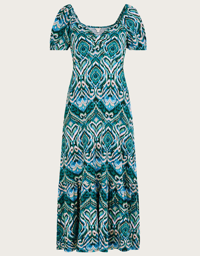 Tie Front Maxi Jersey Dress with LENZING™ ECOVERO™ , Teal (TEAL), large