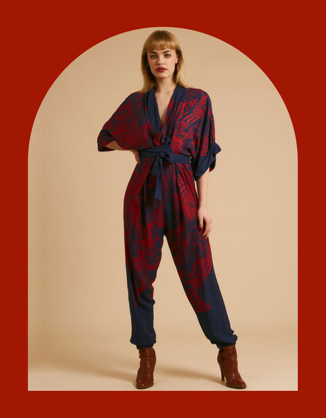 Tallulah and Hope Gloria Embroidered Jumpsuit, Blue (NAVY), large