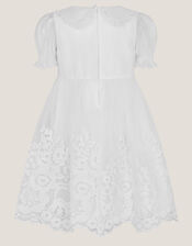 Baby Athena Floral Embroidered Dress, White (WHITE), large