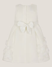 Baby Elouise Sleeveless Rose Appliqué Dress, Ivory (IVORY), large