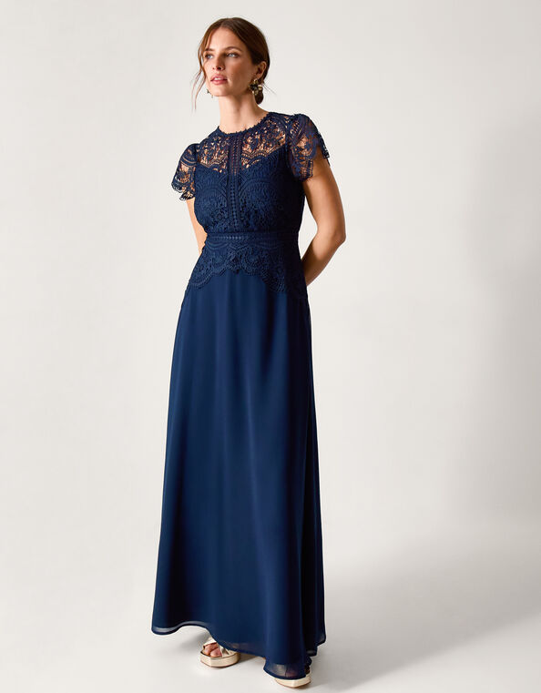 Monica Lace Bridesmaid Dress, Blue (NAVY), large