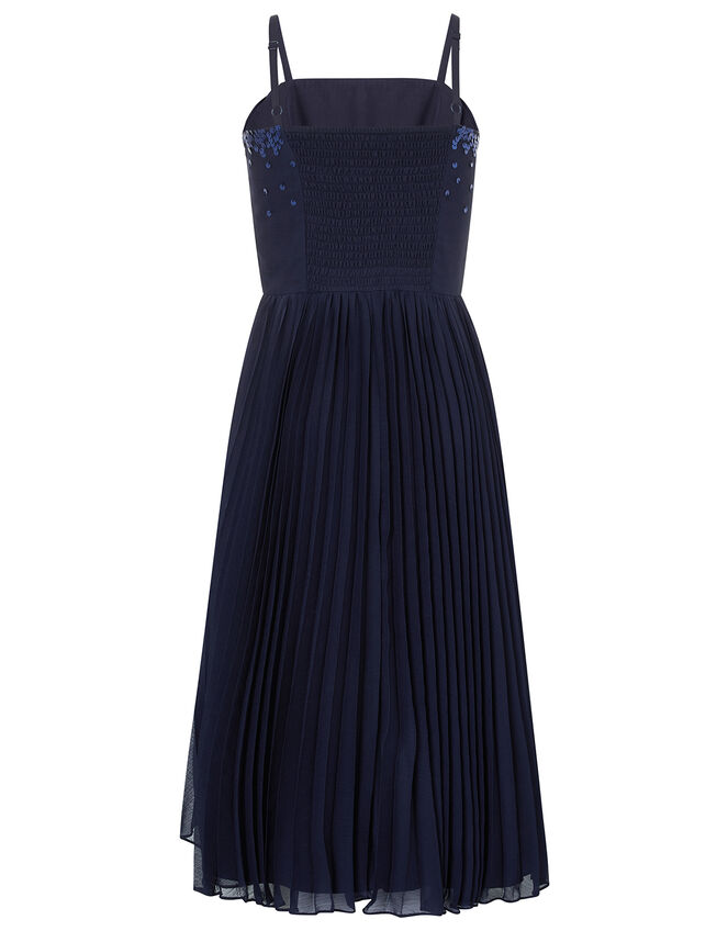 Vienna Sequin Hanky Hem Occasion Dress, Blue (NAVY), large