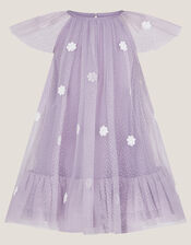 Baby Ciara Floral Tulle Swing Dress, Purple (LILAC), large