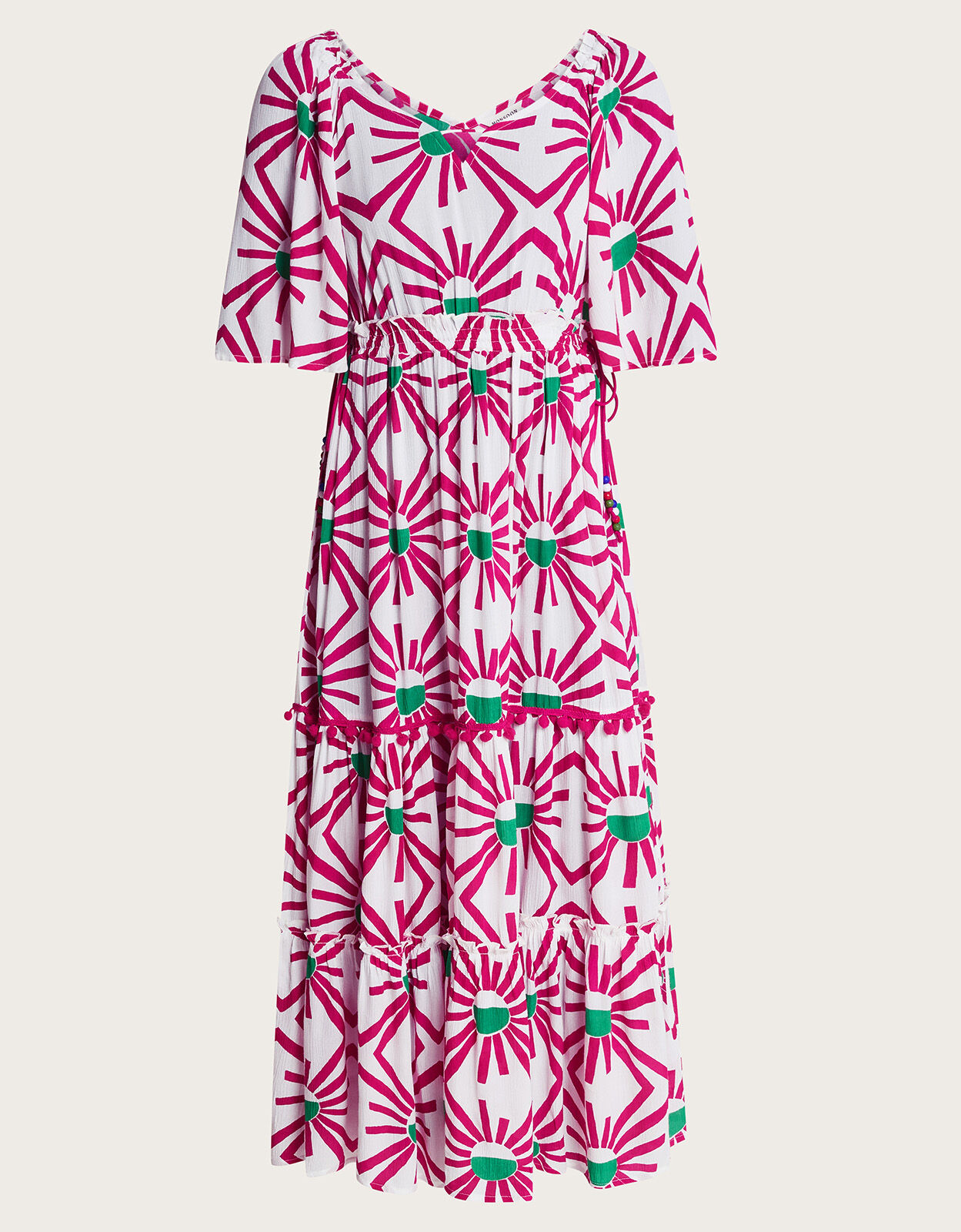 Zamora Geometric Sun Dress Pink
