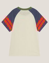 Tiger Raglan Cotton T-Shirt, Ivory (IVORY), large