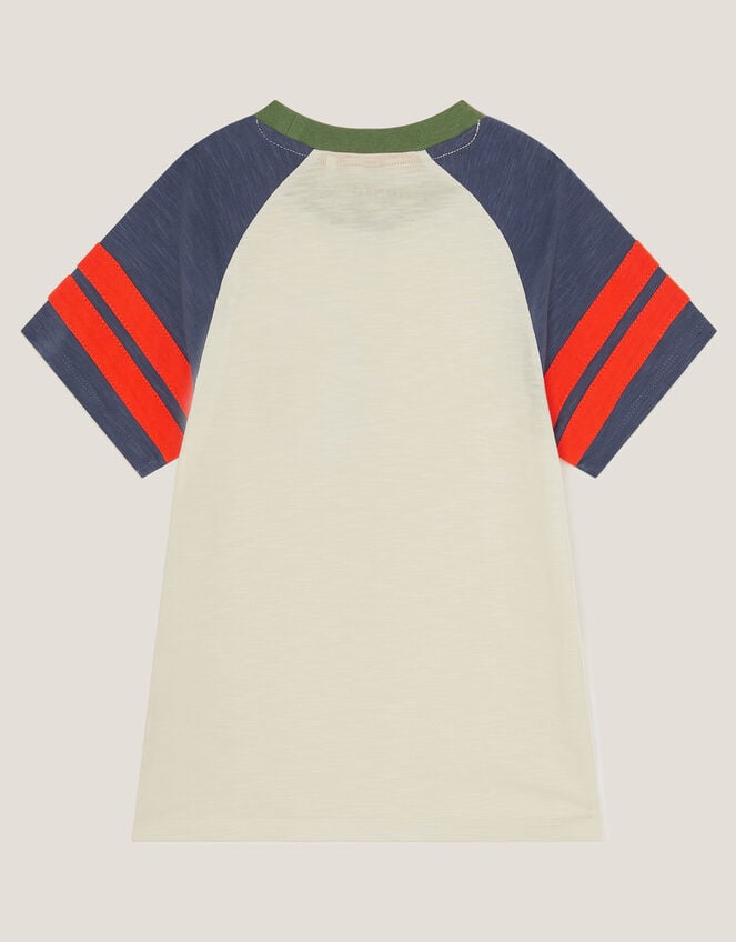 Tiger Raglan Cotton T-Shirt, Ivory (IVORY), large