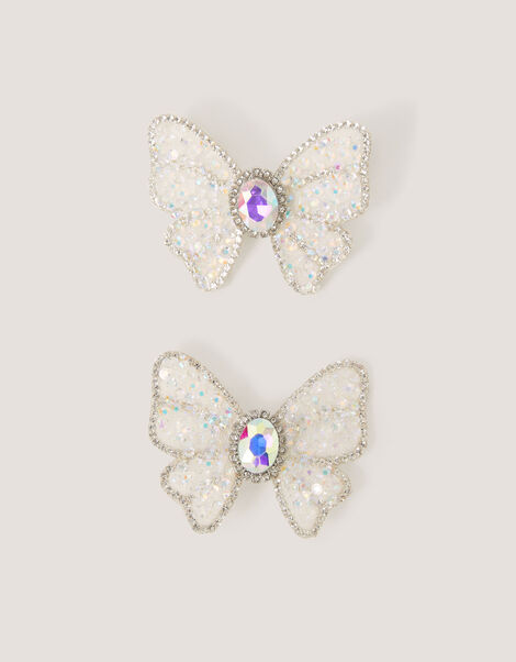 2-Pack Jewel Butterfly Hair Clips, , large