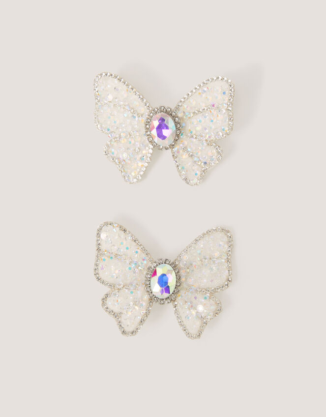 2-Pack Jewel Butterfly Hair Clips, , large
