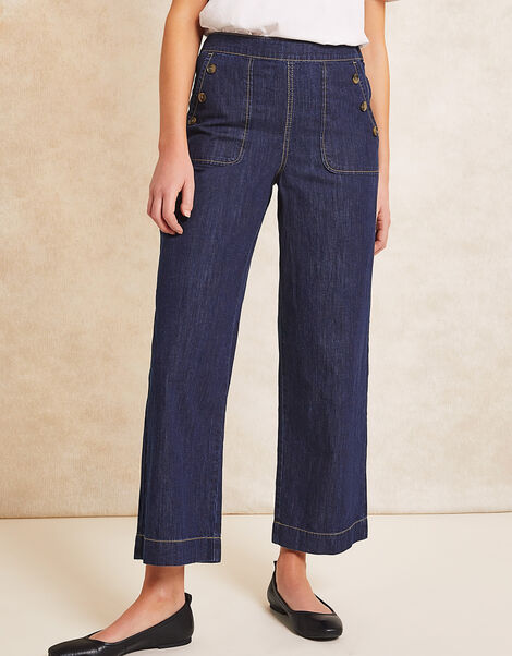 Harper Regular Crop Wide Leg Jeans, Blue (INDIGO), large