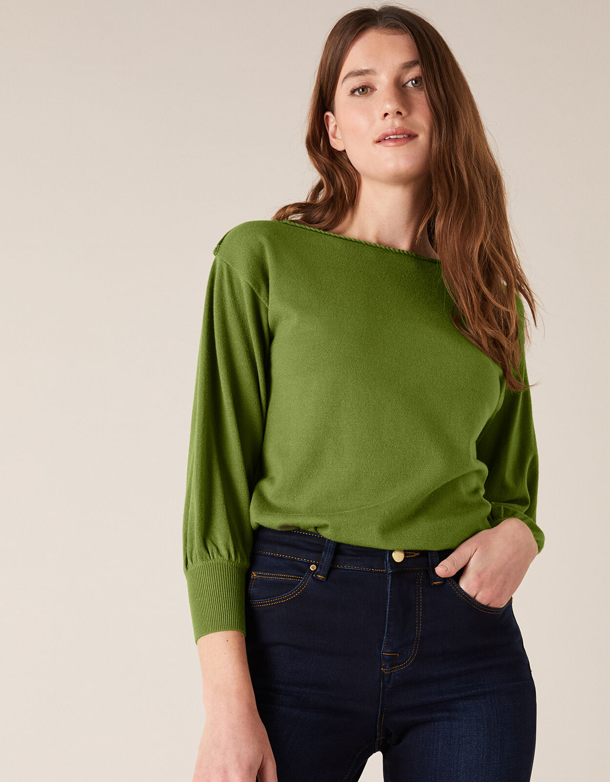 Monsoon green jumper clearance