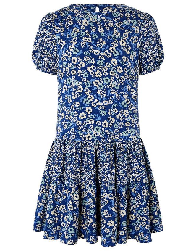 Darella Mini Me Floral Jersey Dress, Blue (BLUE), large
