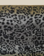 Archi Animal Print Tassel Scarf, Grey (GREY), large