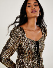 Georgina Sequin Maxi Dress, Gold (GOLD), large