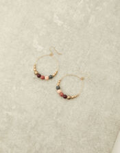 Gold-Plated Beaded Hoop Earrings, , large