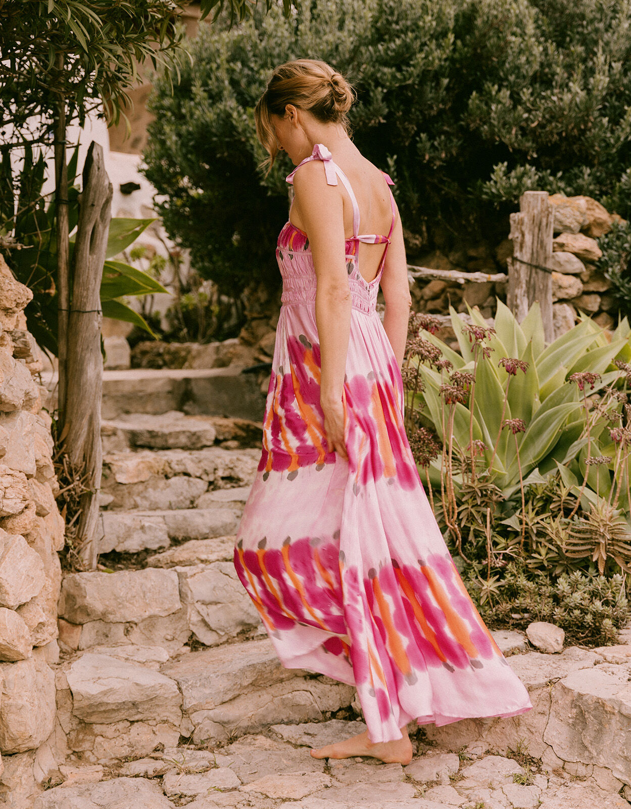 Pink tie sales dye dress