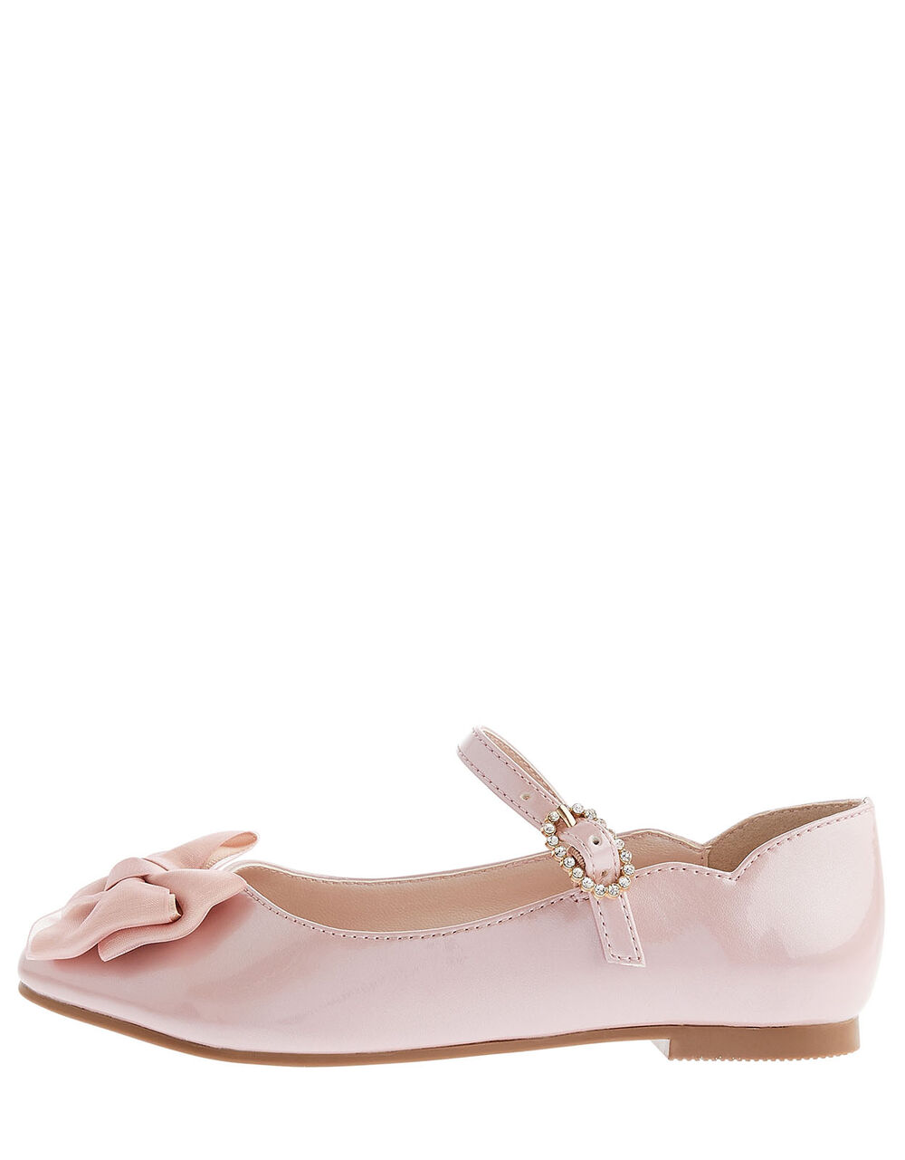 Kali Bow Patent Ballerina Flats Pink | Girls' Flat Shoes | Monsoon Global.