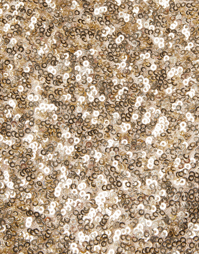 Sequin Cap Sleeve Top, Gold (GOLD), large