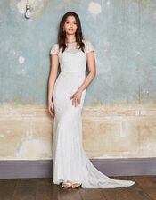 Sophie Beaded Floral Bridal Dress, Ivory (IVORY), large