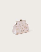 Blossom Embroidered Pearl Handle Bag, , large