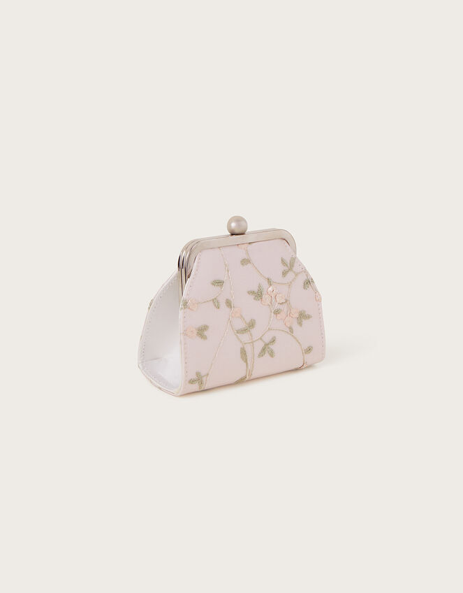 Blossom Embroidered Pearl Handle Bag, , large