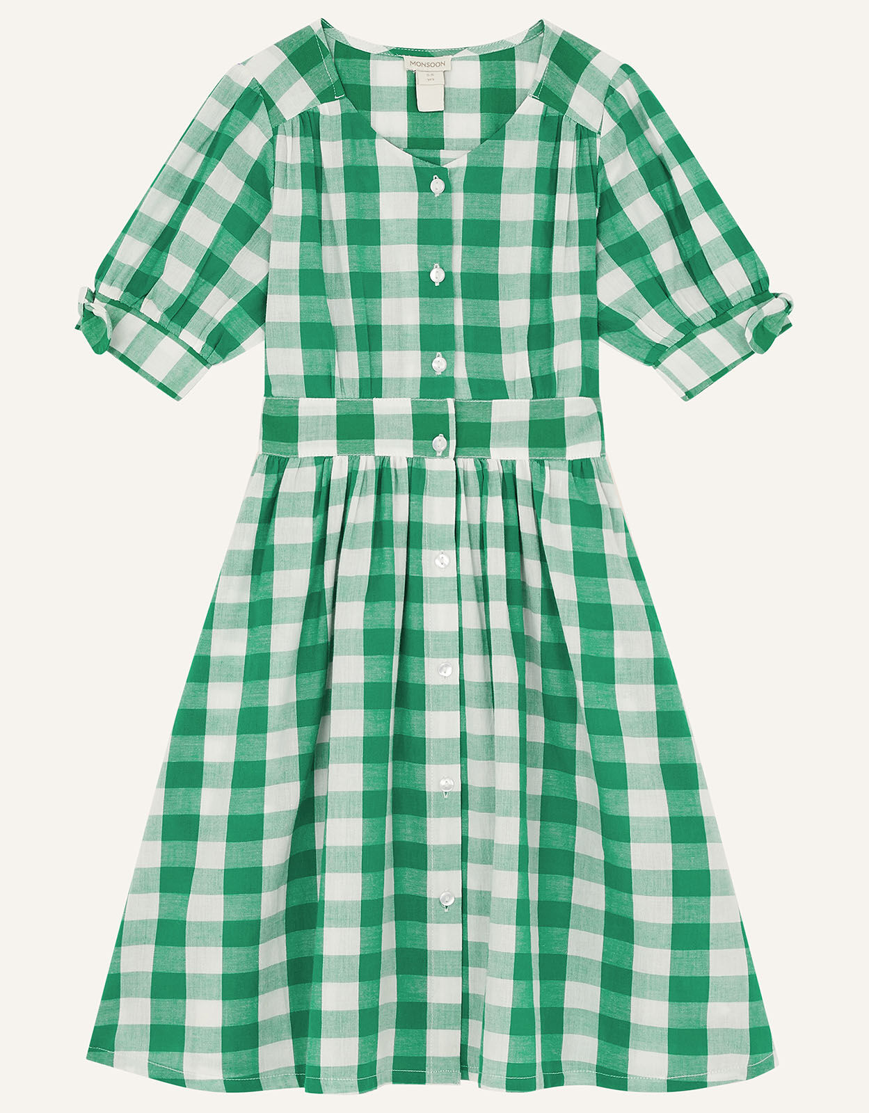 Monsoon green gingham dress Clearance