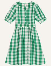 MINI ME Amina Gingham Dress, Green (GREEN), large