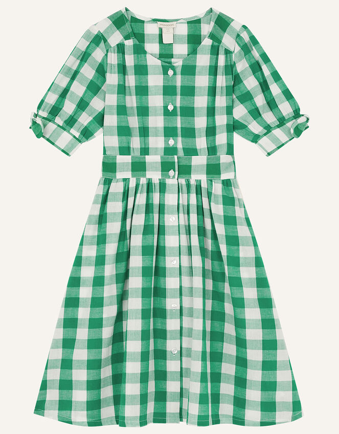 MINI ME Amina Gingham Dress, Green (GREEN), large