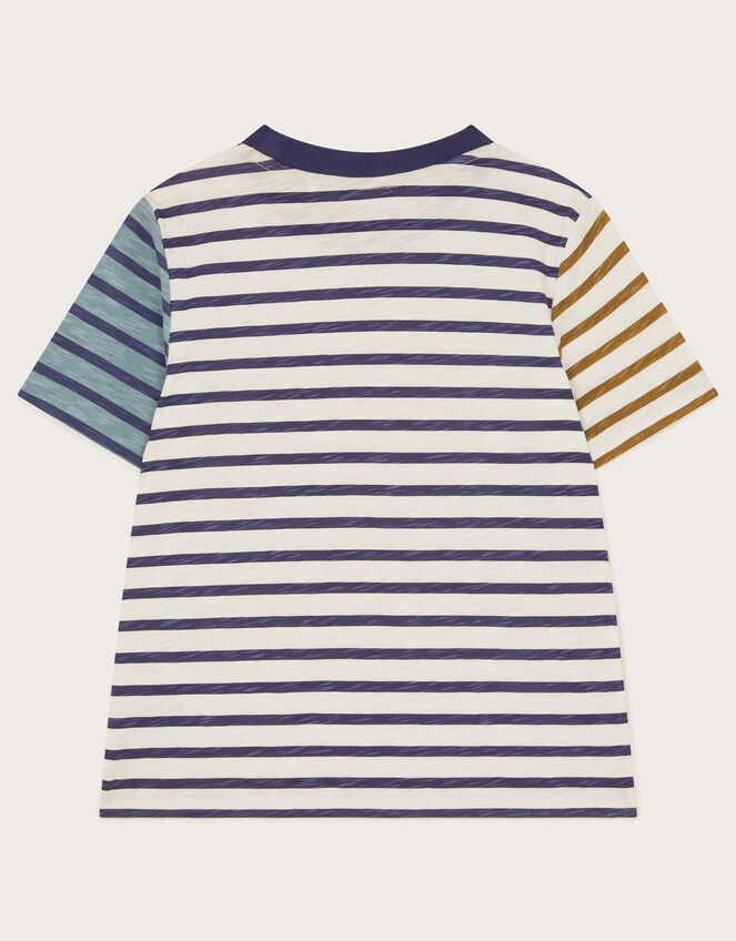 Mix Stripe T-Shirt, White (WHITE), large