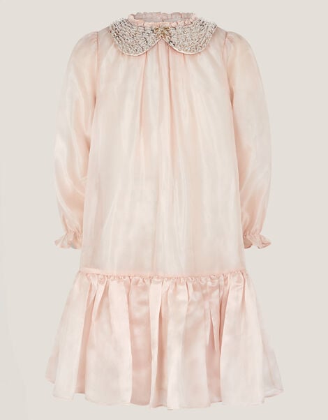 Nicolette Beaded Collar Party Dress, Gold (GOLD), large