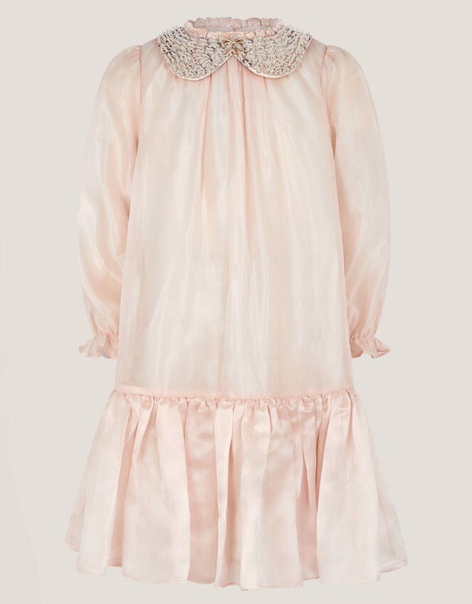 Nicolette Beaded Collar Party Dress, Gold (GOLD), large