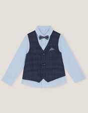 Oliver 3-Piece Check Suit, Blue (NAVY), large